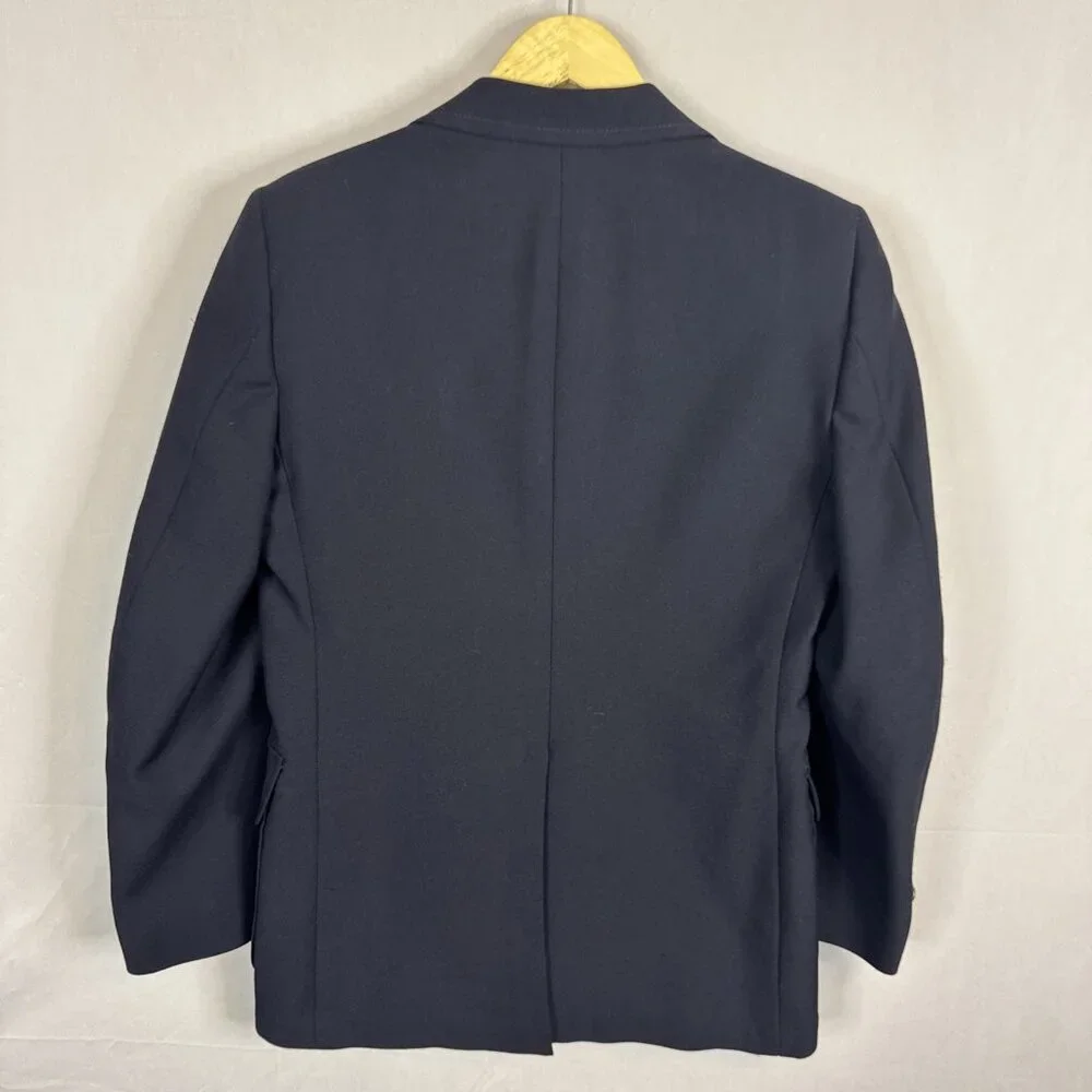 Vintage JCPenney Navy Blazer 38R Retro Sport Coat Mexico Mod‎ Lined Disco Blue